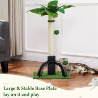 HKM-853075 Sisal Cat Climbing Frame with Scratching Post and Massage Feature - Green Grass, 75cm Height