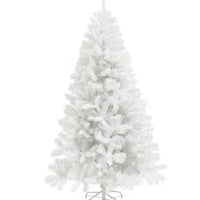 HKM-853203 9ft Unlit Artificial Christmas Tree with 2132 Branch Tips, Auto Open Design and Steel Base in White Color