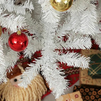 HKM-853203 9ft Unlit Artificial Christmas Tree with 2132 Branch Tips, Auto Open Design and Steel Base in White Color