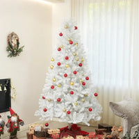 HKM-853203 9ft Unlit Artificial Christmas Tree with 2132 Branch Tips, Auto Open Design and Steel Base in White Color
