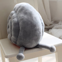 HKM-853203 Cartoon Anime Plush Cushions and Blankets Set - Large and Small in Snail Gray, Pink, or Blue