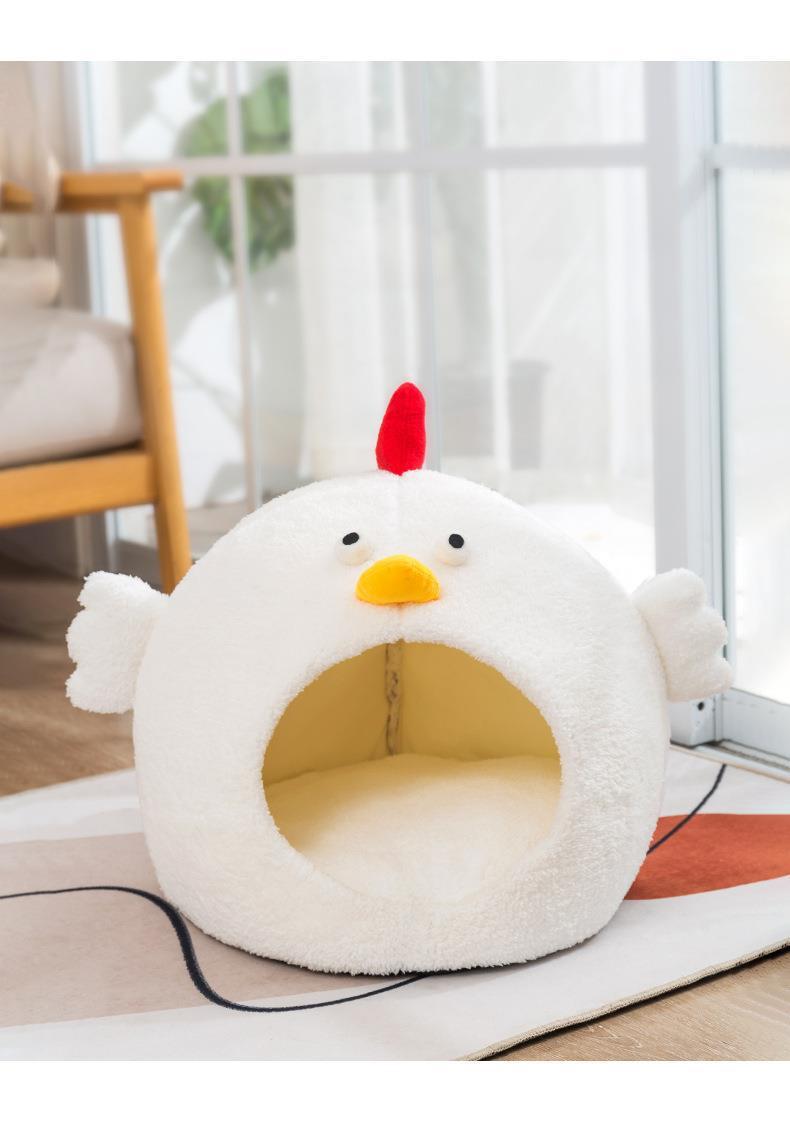 HKM-853459 Little Lamb Pet Bed Fleece-lined Warm Chicken Cat House