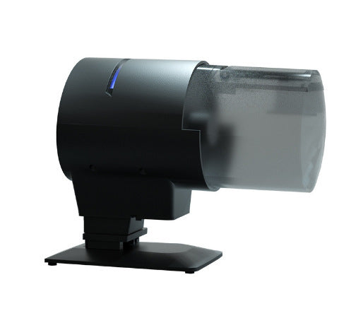 HKM-853587 Automatic Fish Feeder with 210ml Capacity, Battery Operated, Black Plastic Design