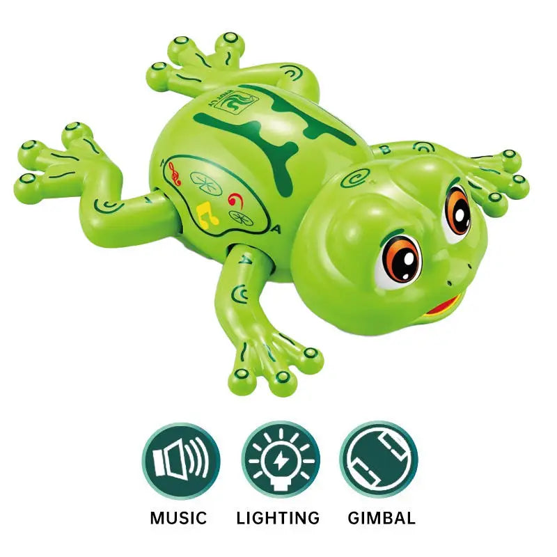 HKM-853715 Electric Frog Toy with Music and Colorful Lights - 360° Rotating, Obstacle Avoidance for Children