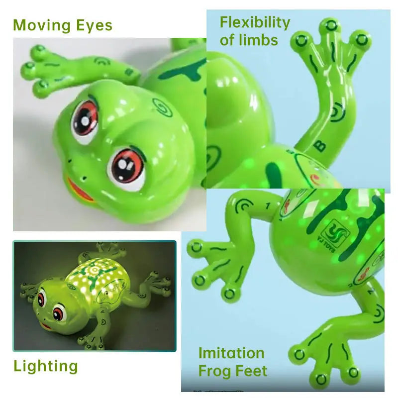 HKM-853715 Electric Frog Toy with Music and Colorful Lights - 360° Rotating, Obstacle Avoidance for Children