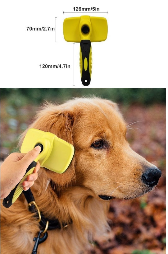 HKM-853843 Automatic Pet Grooming Comb with Stainless Steel Needles and Easy Clean Design for Dogs and Cats