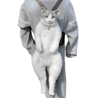 HKM-853843 Plush Cat Backpack Doll for Kids - Realistic Kitten Model Toy, 60cm, Brown & Gray Options