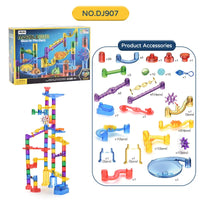 HKM-853907 Glow in the Dark Marble Race Track Building Set for Kids - Educational Construction Toy