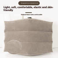 HKM-854035 Inflatable Gray Leg Pillow with Supporting Foot Mat - PVC Flocking Wedge Design