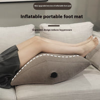 HKM-854035 Inflatable Gray Leg Pillow with Supporting Foot Mat - PVC Flocking Wedge Design
