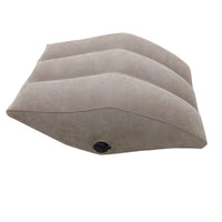 HKM-854035 Inflatable Gray Leg Pillow with Supporting Foot Mat - PVC Flocking Wedge Design