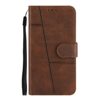 HKM-854163 Calf Pattern PU Mobile Phone Case with Card Holder - Multi-Size Compatibility