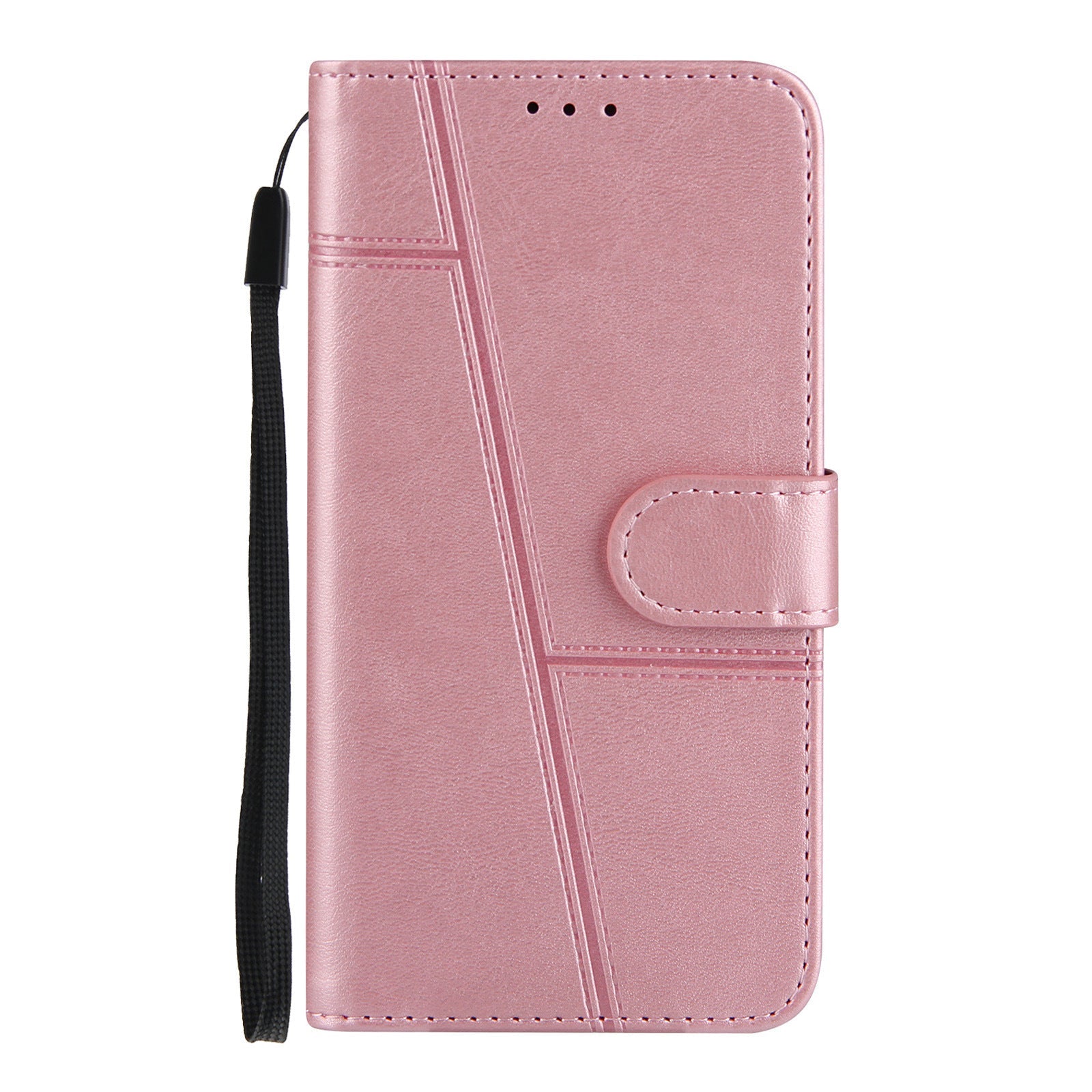 HKM-854163 Calf Pattern PU Mobile Phone Case with Card Holder - Multi-Size Compatibility