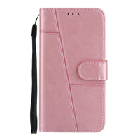 HKM-854163 Calf Pattern PU Mobile Phone Case with Card Holder - Multi-Size Compatibility
