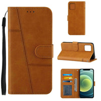 HKM-854163 Calf Pattern PU Mobile Phone Case with Card Holder - Multi-Size Compatibility