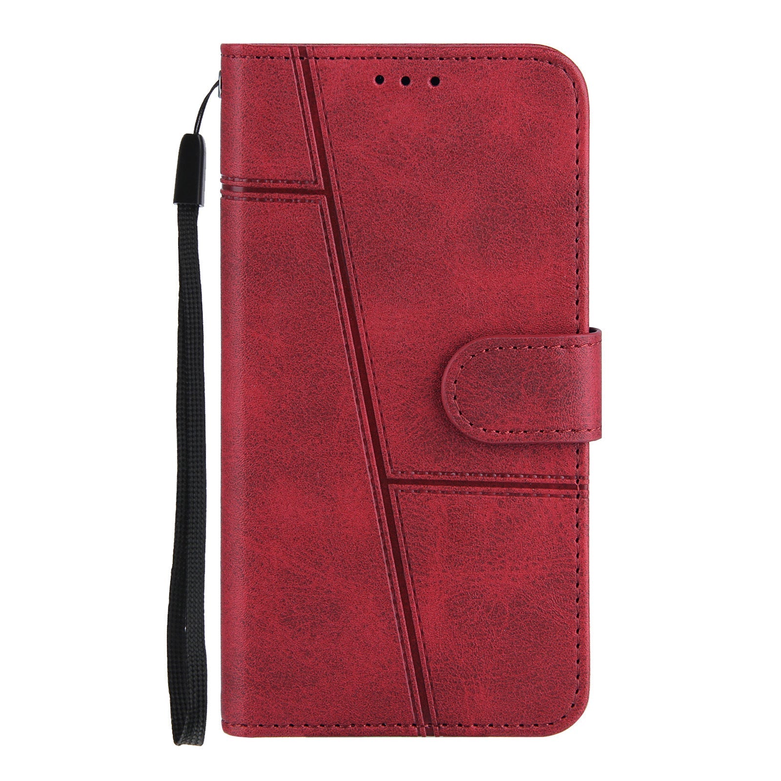 HKM-854163 Calf Pattern PU Mobile Phone Case with Card Holder - Multi-Size Compatibility