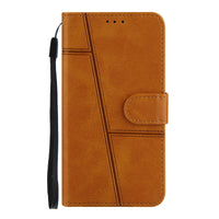 HKM-854163 Calf Pattern PU Mobile Phone Case with Card Holder - Multi-Size Compatibility