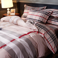 HKM-854227 Comfortable Four-Piece Printed Cotton Bed Set