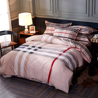 HKM-854227 Comfortable Four-Piece Printed Cotton Bed Set