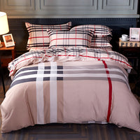 HKM-854227 Comfortable Four-Piece Printed Cotton Bed Set