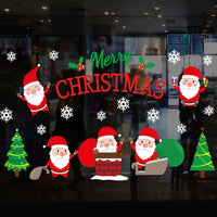 HKM-854355 Large PVC Cartoon Style Door Shop Window Sticker - Waterproof Wall Décor for Living Room