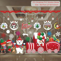 HKM-854355 Large PVC Cartoon Style Door Shop Window Sticker - Waterproof Wall Décor for Living Room