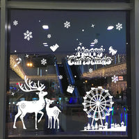 HKM-854355 Large PVC Cartoon Style Door Shop Window Sticker - Waterproof Wall Décor for Living Room