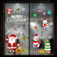 HKM-854355 Large PVC Cartoon Style Door Shop Window Sticker - Waterproof Wall Décor for Living Room