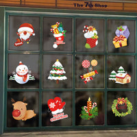 HKM-854355 Large PVC Cartoon Style Door Shop Window Sticker - Waterproof Wall Décor for Living Room