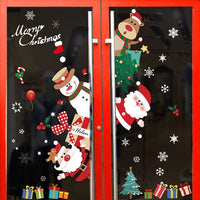 HKM-854355 Large PVC Cartoon Style Door Shop Window Sticker - Waterproof Wall Décor for Living Room