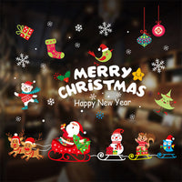 HKM-854355 Large PVC Cartoon Style Door Shop Window Sticker - Waterproof Wall Décor for Living Room