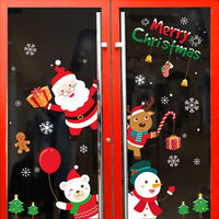 HKM-854355 Large PVC Cartoon Style Door Shop Window Sticker - Waterproof Wall Décor for Living Room