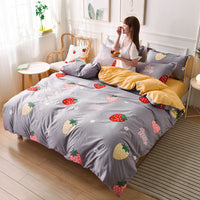 HKM-854547 Four-Piece Modern Bed Sheet Set in Various Sizes, Reactive Printed Polyester Bedding