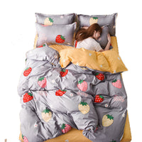 HKM-854547 Four-Piece Modern Bed Sheet Set in Various Sizes, Reactive Printed Polyester Bedding