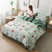 HKM-854547 Four-Piece Modern Bed Sheet Set in Various Sizes, Reactive Printed Polyester Bedding