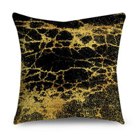 HKM-854611 Black Gold Polyester Peach Skin Pillowcase - 45x45 CM