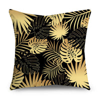 HKM-854611 Black Gold Polyester Peach Skin Pillowcase - 45x45 CM