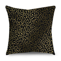 HKM-854611 Black Gold Polyester Peach Skin Pillowcase - 45x45 CM