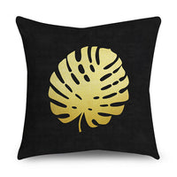 HKM-854611 Black Gold Polyester Peach Skin Pillowcase - 45x45 CM