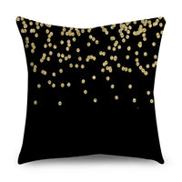 HKM-854611 Black Gold Polyester Peach Skin Pillowcase - 45x45 CM