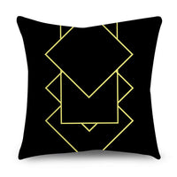 HKM-854611 Black Gold Polyester Peach Skin Pillowcase - 45x45 CM