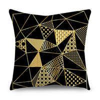 HKM-854611 Black Gold Polyester Peach Skin Pillowcase - 45x45 CM