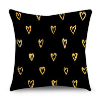 HKM-854611 Black Gold Polyester Peach Skin Pillowcase - 45x45 CM