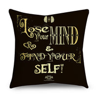 HKM-854611 Black Gold Polyester Peach Skin Pillowcase - 45x45 CM