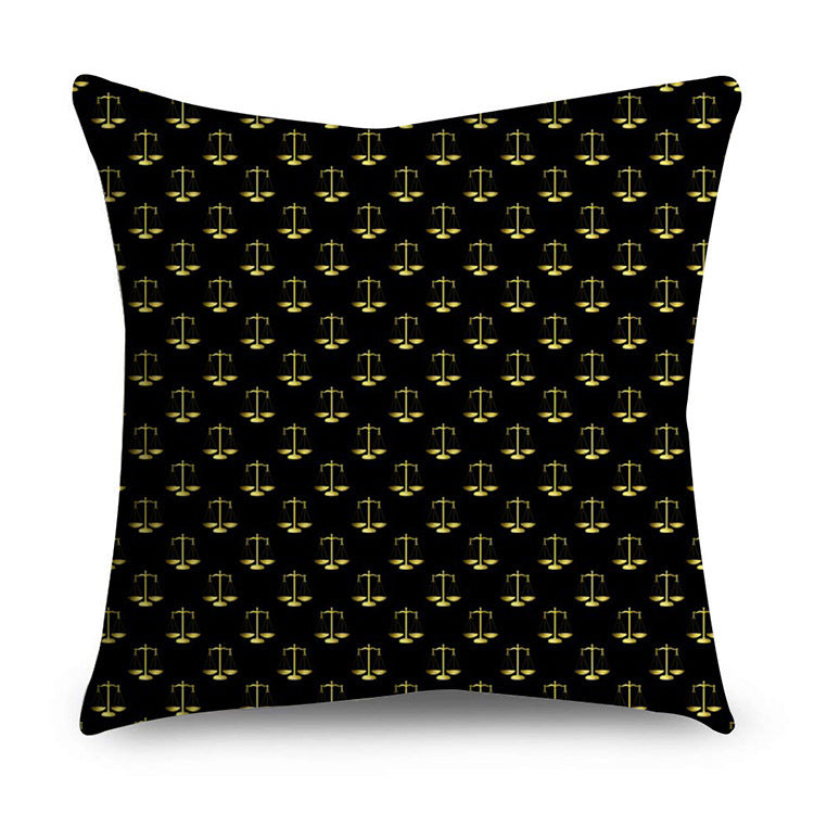 HKM-854611 Black Gold Polyester Peach Skin Pillowcase - 45x45 CM