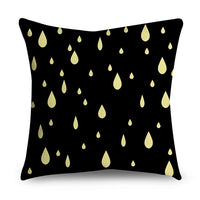 HKM-854611 Black Gold Polyester Peach Skin Pillowcase - 45x45 CM