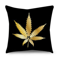 HKM-854611 Black Gold Polyester Peach Skin Pillowcase - 45x45 CM
