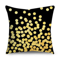 HKM-854611 Black Gold Polyester Peach Skin Pillowcase - 45x45 CM