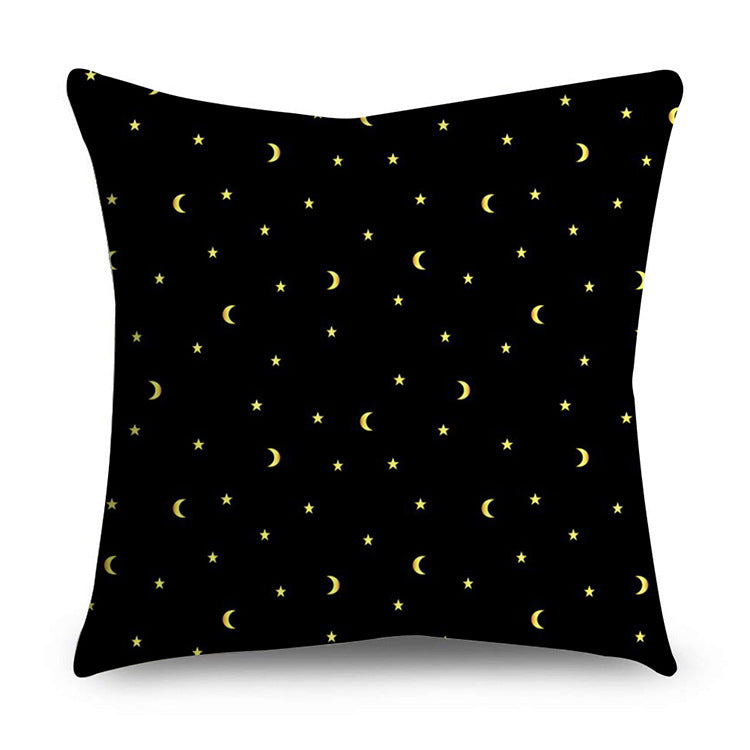 HKM-854611 Black Gold Polyester Peach Skin Pillowcase - 45x45 CM