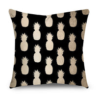 HKM-854611 Black Gold Polyester Peach Skin Pillowcase - 45x45 CM